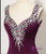 Purple Mermaid V-neck Backless Crystal Beading prom Dress