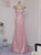 Pink Mermaid Sequins V-neck Crystal Prom Dress