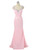 Pink Mermaid Sequins Straps Beading Crystal prom Dress