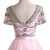 Pink Tulle Short Sleeve Crystal Beading Prom Dress