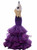 Purple Mermaid Tulle Spaghetti Straps Appliques Prom Dress