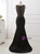 Sexy Black Mermaid Crystal Beading Prom Dress