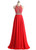 Red Chiffon Beading Crystal Prom Dress