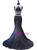 Black Mermaid Two Piece Satin Beading Prom Dress