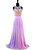 Purple Chiffon Beading Crystal Prom Dress