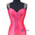 Hot Pink Mermaid Satin Backless Beading Prom Dress