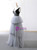 Gray Tulle See Through V-neck Prom Dress