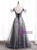 Gray Tulle Sequins Spaghetti Straps Beading Prom Dress