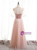 Simple Pink Tulle Velvet Short Sleeve Pearls Prom Dress