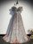 Fantastic Gray Tulle Sequins Beading Prom Dress