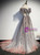 Fantastic Gray Tulle Sequins Beading Prom Dress