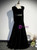 Black Velvet Square Long Sleeve Beading Prom Dress