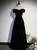 Black Velvet Off the Shoulder Prom Dress