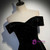 Black Velvet Off the Shoulder Prom Dress