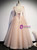 Pink Tulle Square Long Sleeve Beading Prom Dress