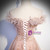 Pink Tulle Sequins Off the Shoulder Beading Prom Dress