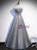 Gray Tulle Sequins Strapless Beading Prom Dress