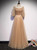 Tulle Square Short Sleeve Pearls Prom Dress