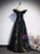 Black Tulle Sequins Off the Shoulder Prom Dress