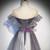 Fancy Gray Tulle Sequins Pleats Beading Prom Dress