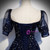 Navy Blue Tulle Square Puff Sleeve Prom Dress