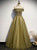 Green Tulle Beading Off the Shoulder Prom Dress