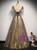 Gray Tulle Sequins V-neck Crystal Prom Dress