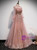 Pink Tulle Sequins Long Sleeve Open Back Prom Dress