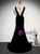 Black Mermaid Velvet Beading Prom Dress