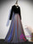 Queenly Black Velvet Long Sleeve Prom Dress