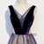 Navy Blue Sequins Tulle V-neck Prom Dress