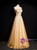 Gold Strapless Tulle Sequins BeadingProm Dress