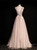 Pink Tulle Sequins V-neck Pleats Beading Prom Dress