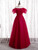 Burugndy Tulle Pleats Off the Shoulder Prom Dress