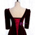 Dark Burgundy Hi Lo Velvet Short Sleeve Prom Dress