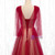 Popular Burgundy Tulle V-neck Pleats Beading Prom Dress