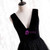 Black Tulle Velvet V-neck Long Prom Dress