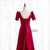 Burgundy Square Short Sleeve Button Prom Dress