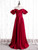 Distinctive Burgundy Satin  Pleats Prom Dress