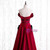 A-Line Burgundy Satin Strapless Pleats Prom Dress