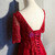 Burgundy Lace V-neck Short Sleeve Beading Prom Dress