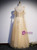 Gold Tulle Sequins One Shoulder Pearls Prom Dress