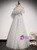 Tulle Sequins Spaghetti Straps Beading Gray Prom Dress
