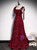 Beautiful Burgundy Sequins Straps Prom Dress