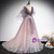 Tulle Sequins V-neck Appliques Beading Prom Dress