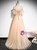 Gold Tulle Sequins Beading Prom Dress