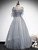 Gray Spaghetti Straps Tulle Sequins Beading Prom Dress