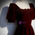 Dark Burgundy Velvet Square Puff Sleeve Beading Prom Dress