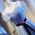 Blue TUlle Sequins Strapless Prom Dress Black Belt