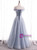 Tulle Sequins Off the Shoulder Silver Prom Dress